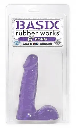 Pipedream Products Dildos Basix Rubber Works Purple 6in Dong