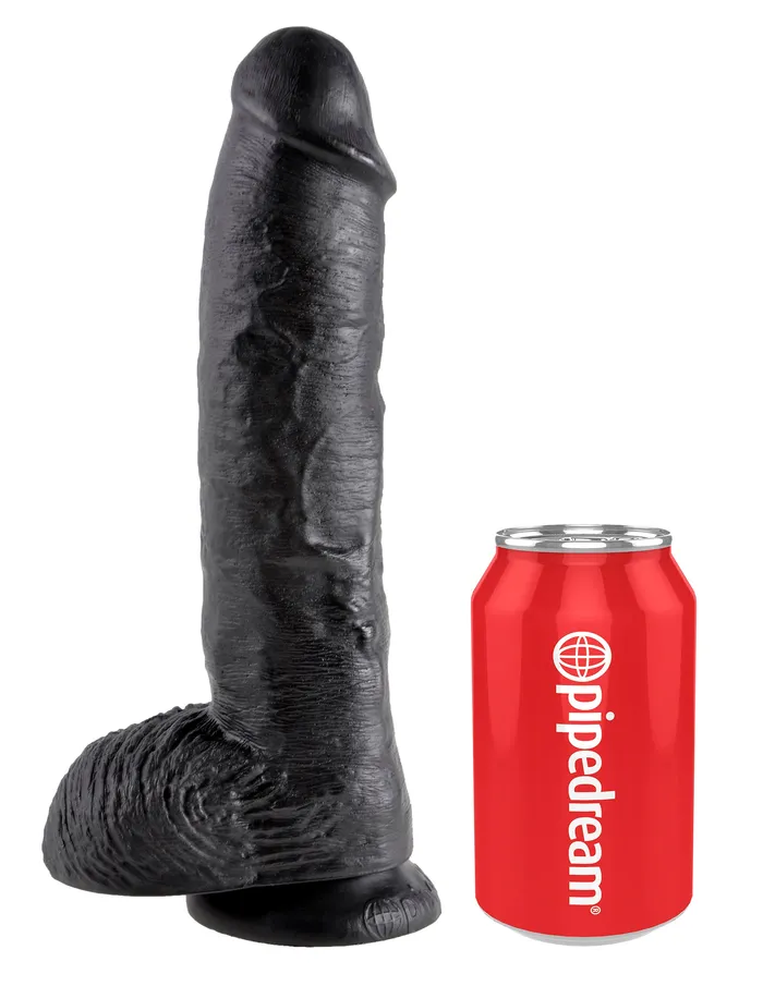 Pipedream Products Dildos King Cock 10in Cock WBalls Black