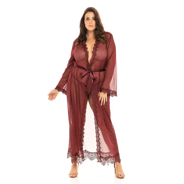 Oh La La Cheri Couples Eyelash Lace Floor Length Robe