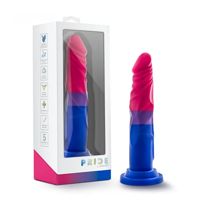 Blush Anal Avant By Blush Pride Love P8 Artisan 7 Inch Dildo with Suction Cup Base Elegantly Made with Smooth Ultrasilk Purio Silicone