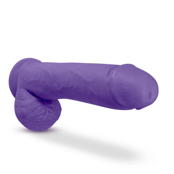 Dildos Blush Au Naturel Bold By Blush Big John Realistic Purple 115Inch Long Dildo With Balls Suction Cup Base