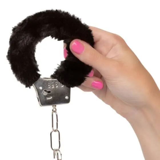 Playful Furry Cuffs Black California Exotic Novelties Anal