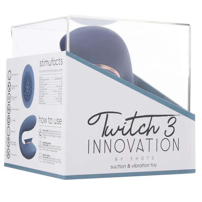Vibrators Shots Toys Twitch 3 Rechargeable Vibe in Blue