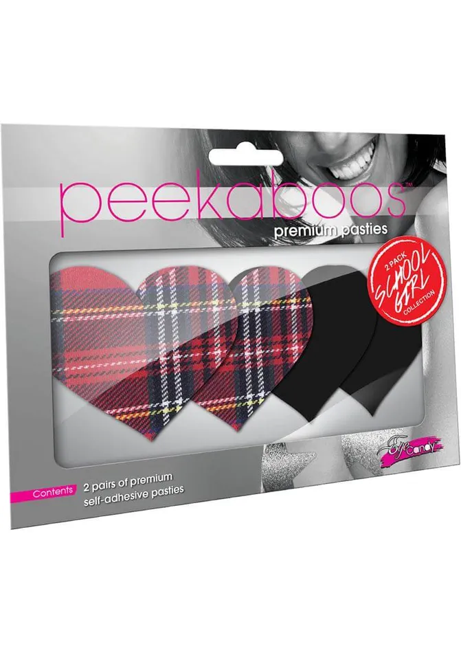 XGen Products Couples Peekaboo Pasties School Girl Hearts Premium SelfAdhesive Pasties for Lingerie Costumes and Role Play