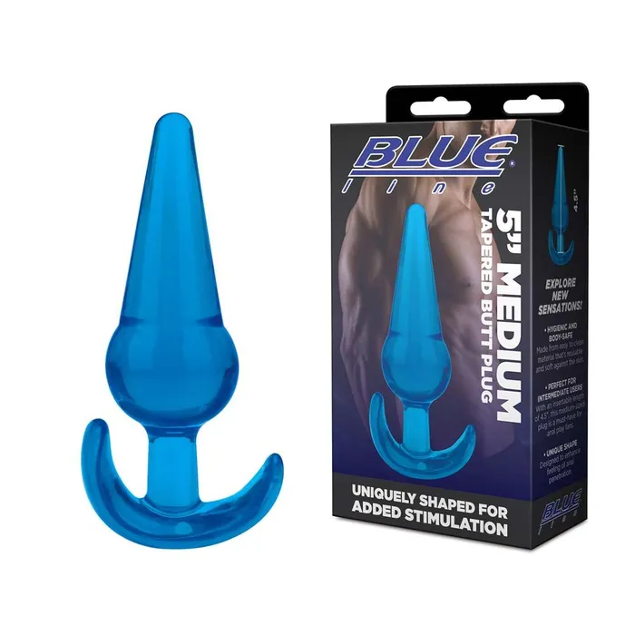 5 Medium Tapered Butt Plug Blue Line Men Anal