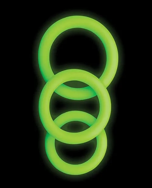 Shots Ouch 3 Piece Cock Ring Set Glow In The Dark Shots America Dildos