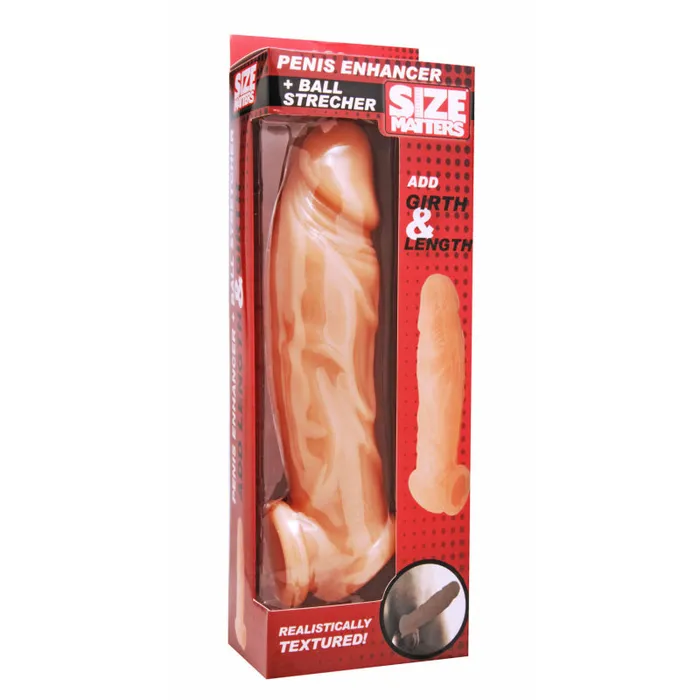 XR Brands Size Matters Male Sex Toys Realistic Flesh Penis Enhancer and Ball Stretcher XR Brands Size Matters Male Sex Toys Realistic Flesh Penis Enhancer and Ball Stretcher