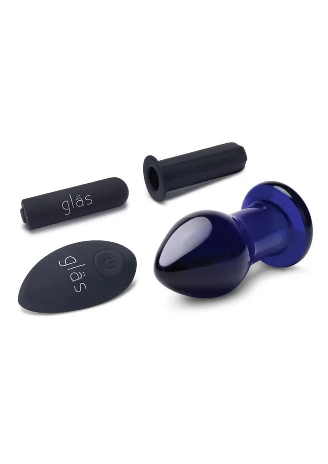 Glas Rechargeable Remote Controlled Vibrating Glass Butt Plug Glas Anal