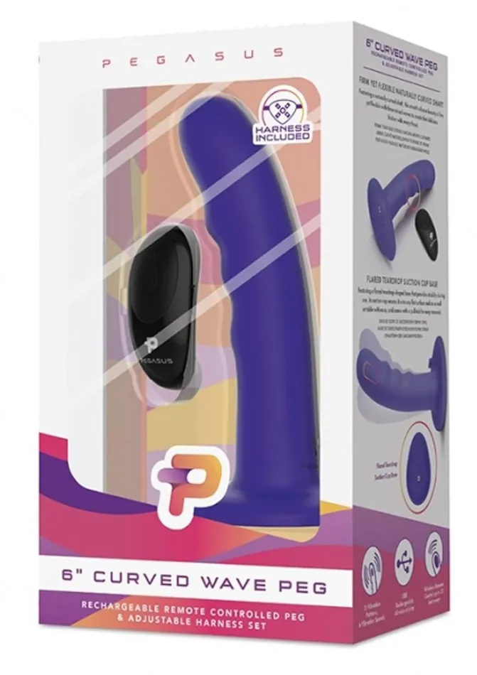 Pegasus Curve Wave Peg Rechargeable Dildo with Remote Control Pegasus Female Sex Toys