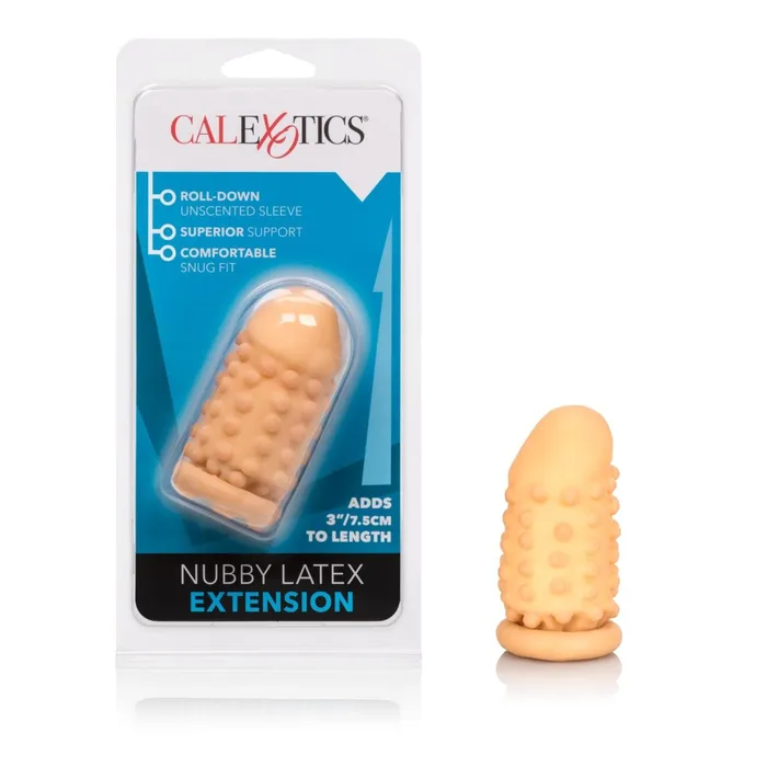CalExotics 3 Inch Latex Extension Nubby Ivory Anal