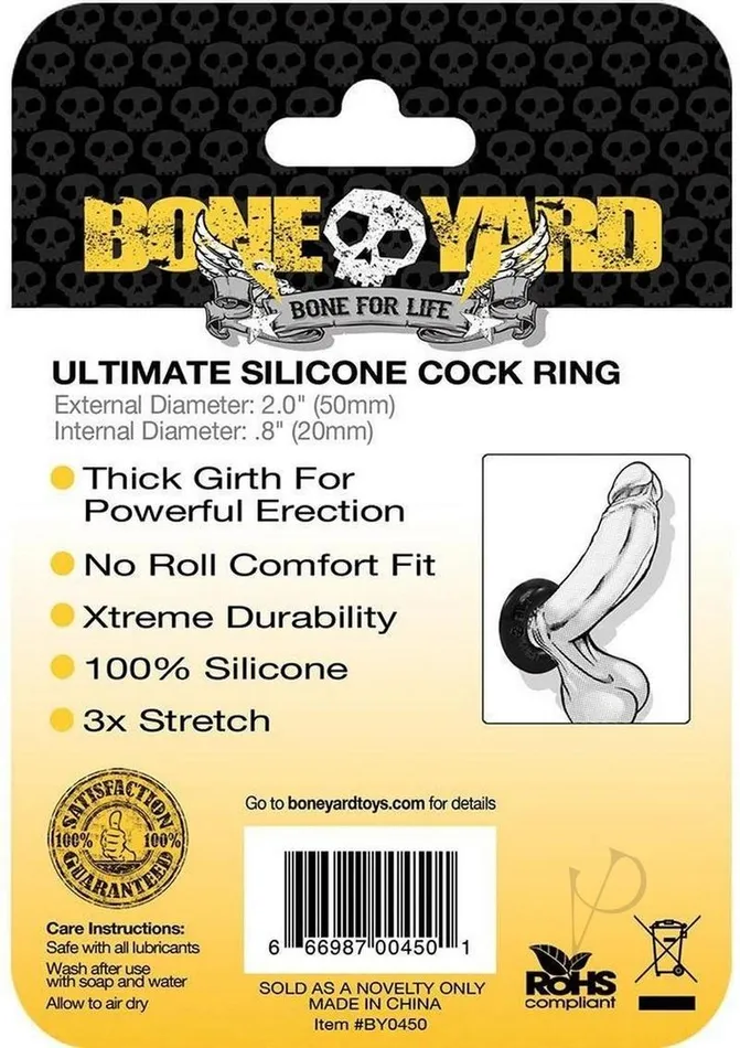 Anal Boneyard Boneyard Ultimate Silicone Ring Black Anal Boneyard Boneyard Ultimate Silicone Ring Black