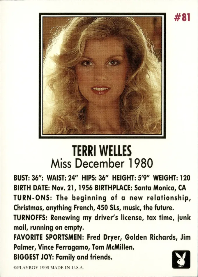 Dans Cards Couples Playboy Centerfolds December Edition Terri Welles Card 81 Short Printed Release Dans Cards Couples Playboy Centerfolds December Edition Terri Welles Card 81 Short Printed Release