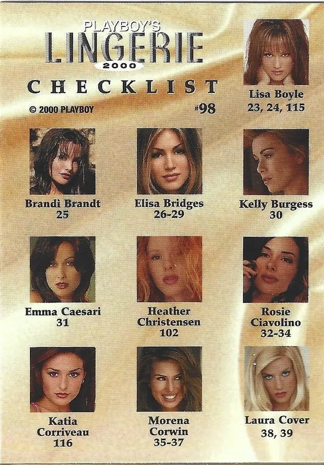 Dans Cards Playboy Lingerie 2000 Checklist Card 98 Vibrators